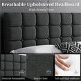 thumbnail image 4 of Yaheetech Queen Size Upholstered Platform Bed with Square Tufted Headboard, Dark Gray, 4 of 7
