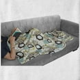 thumbnail image 6 of Vintage Soft Flannel Fleece Throw Blanket, Abstract Pattern of Old Fashioned Exotic Flowers Retro Revival Blossoms, Cozy Plush for Indoor and Outdoor Use, 60" x 80", Seafoam Brown Green, by Ambesonne, 6 of 6
