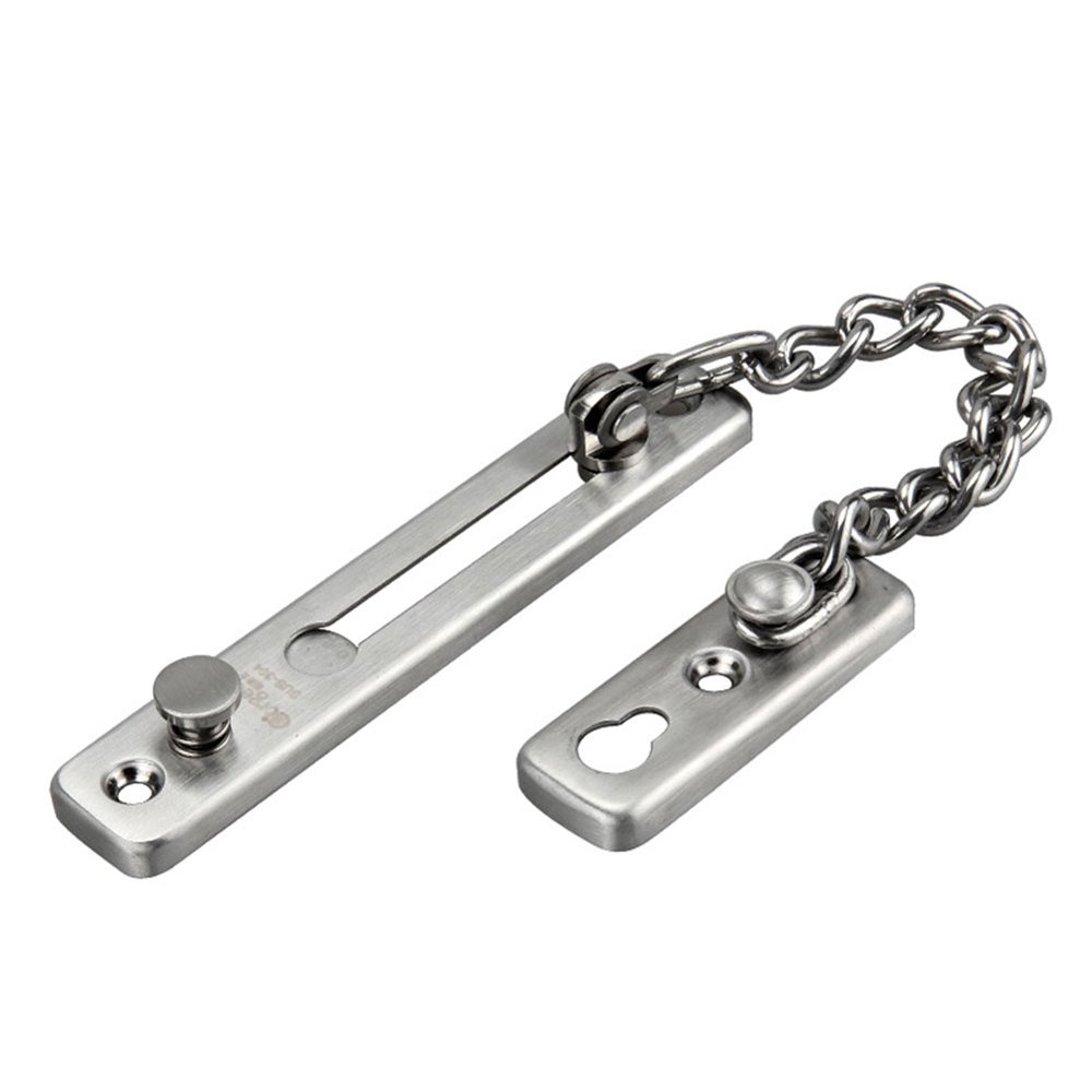 Firm Stainless Steel Door Chain Lock Wiredrawing Door Chain Holder for