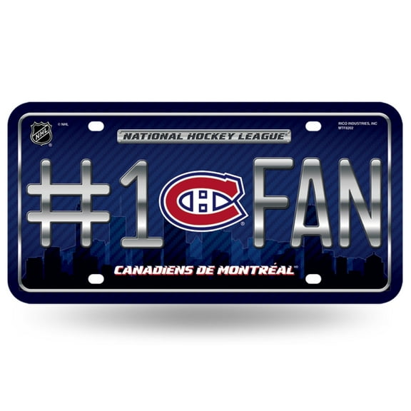 Montreal Hockey Canadiens #1 Fan Metal License Plate Tag  - Number One! Let's Go!!