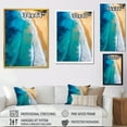 thumbnail image 4 of Designart "Aerial Escape Blue Waves on Beaches V" Coastal Canvas Wall Art - Coastal Beige Coastal Beach Entryway Wall Art, 4 of 6