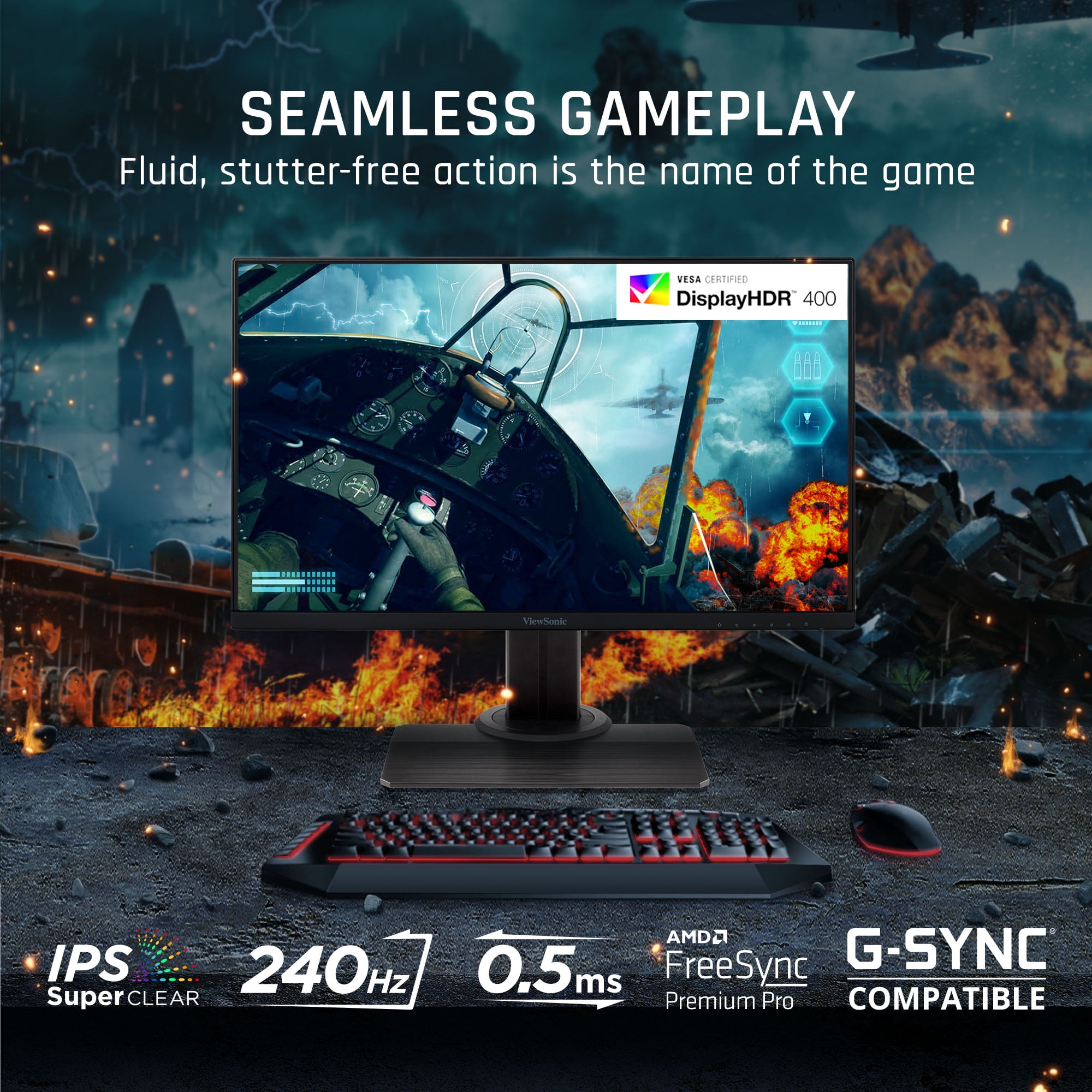 ViewSonic Ultra XG2431 24 Inch 1080p 0.5ms 240Hz Gaming Monitor