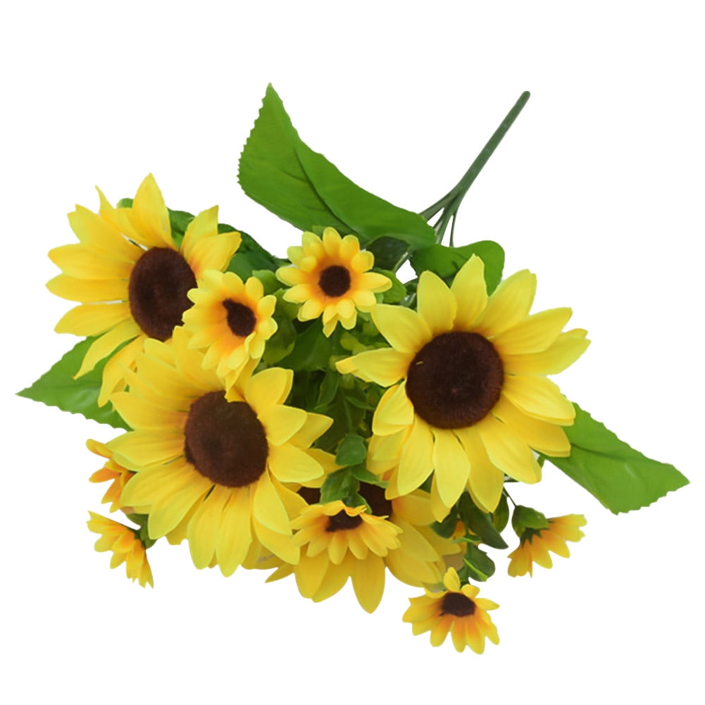 Tsondianz Artificial Yellow Sunflower Bouquet Garden Home Living