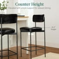 thumbnail image 3 of CZMJY Your Kitchen Island & Dining Space with Sleek Armless Counter Height Bar Stools – Modern PU Faux Leather Comfort, Stylish Design, and Perfect Home Accent in a Convenient Set of 2,Midnight Black, 3 of 9