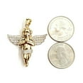 thumbnail image 2 of 14k yellow Gold 3D full body angel Pendant cubic zirconia fine jewelry 9.3g, 2 of 12