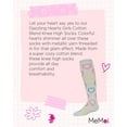 thumbnail image 7 of MeMoi Dazzling Hearts Cotton Blend Knee High Socks - Girls - Female, 12, Light Gray, 7 of 7