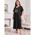 thumbnail image 4 of FEREMO 3 Pack Nightgowns for Women Plus Size V Neck Printed Sleepwear Loose Comfy Night Gown, 4 of 5