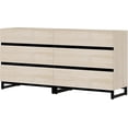 thumbnail image 4 of Modern 2 in 1 Buffet Sideboard with 6 Drawers, Light Oak Storage Cabinet for Kitchen & Dining Room, 4 of 7
