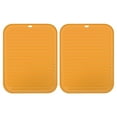 thumbnail image 1 of Unique Bargains Silicone Dish Drying Mat Set, 2 Pcs 12' x 9' Under Sink Drain Pad for Kitchen Counter, Drawer - Orange, 1 of 5