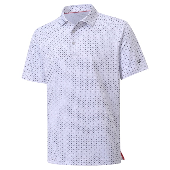 Xidunhg Men's Golf Polo Shirts Short Sleeve Print Performance Moisture Wicking Dry Fit Outdoor Golf Shirts for Men