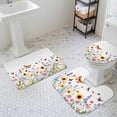thumbnail image 3 of Country Sunflower Bathroom Rugs Set Daisy Butterfly Retro Farmhouse Botanical Non Slip Absorbent Soft Bath Mats 3 Piece Set with Bathroom Rug, U-Shaped Floor Mat, Toilet Seat Cover Large Size, 3 of 9