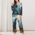 thumbnail image 2 of Sigee Astronaut Contemplating Planet for Women’s Pajama Sets Long-Sleeved Pjs Sets for Women 2 piece Sleepwear-Medium, 2 of 7