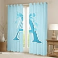 thumbnail image 2 of Erosebridal Monogrammed A Curtains for Living Room, Initial Letter 30%-50% Blackout Curtains Set of 2 (38x45), Blue Bow Curtains and Drapes (38x45), Window Curtains Bedroom Decor, 2 of 6