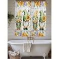 thumbnail image 4 of Sunflowers Bathroom Window Curtain, Spring Flowers Gnomes Hydrangea Daisy Wood Light Filtering Coffee Kitchen Curtains, Bedroom Living Room Curtains 2 Panel 84"x63", 4 of 6