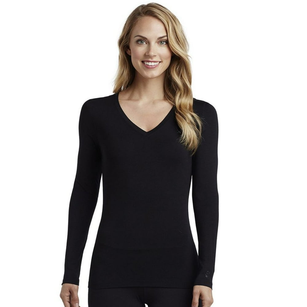 Fruit of the Loom Women's Core Performance Thermal Top (Medium, Black