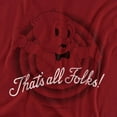 thumbnail image 2 of Looney Tunes Thats All Folks Women's T Shirt, Cardinal, Large, 2 of 6