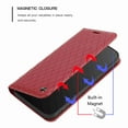 thumbnail image 2 of Decase for Samsung Galaxy A12, with RFID Blocking Leather Wallet Credit Card Holder Flip Folio Book Phone Case Shockproof Cover for Women Men, Red, 2 of 7