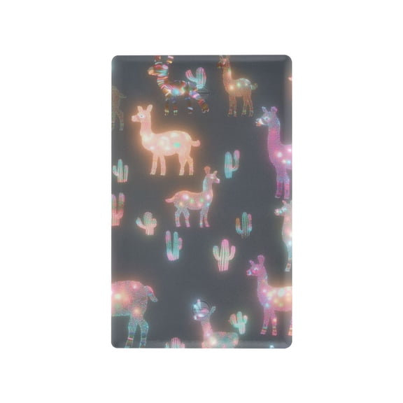 Yayeee Blank Wall Plate Cover 1-Gang 4.5"x2.7" Home Unused Decorative Outlet, Neon Llamas Pattern