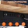 thumbnail image 4 of YUSAZENS 60 x 22 x 1.2 Inch Garage Workbench, Rubber Wood Desktop Cold Rolled Steel Frame, 9FT Power Strip with Drawer Back Panel LED Light Black, 4 of 6