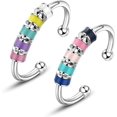 thumbnail image 1 of Anillos antiestrés de esmalte para mujeres con ansiedad, para mi hija, anillos giratorios antiestrés de acero inoxidable multicolor con cuentas para aliviar la ansiedad. Tu ansiedad es L, 1 of 5