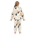 thumbnail image 3 of Fluffy Pajamas Set Fuzzy Winter Warm Pj Sets Pullover Tops and Long Pants Chickens Pattern Large, 3 of 8