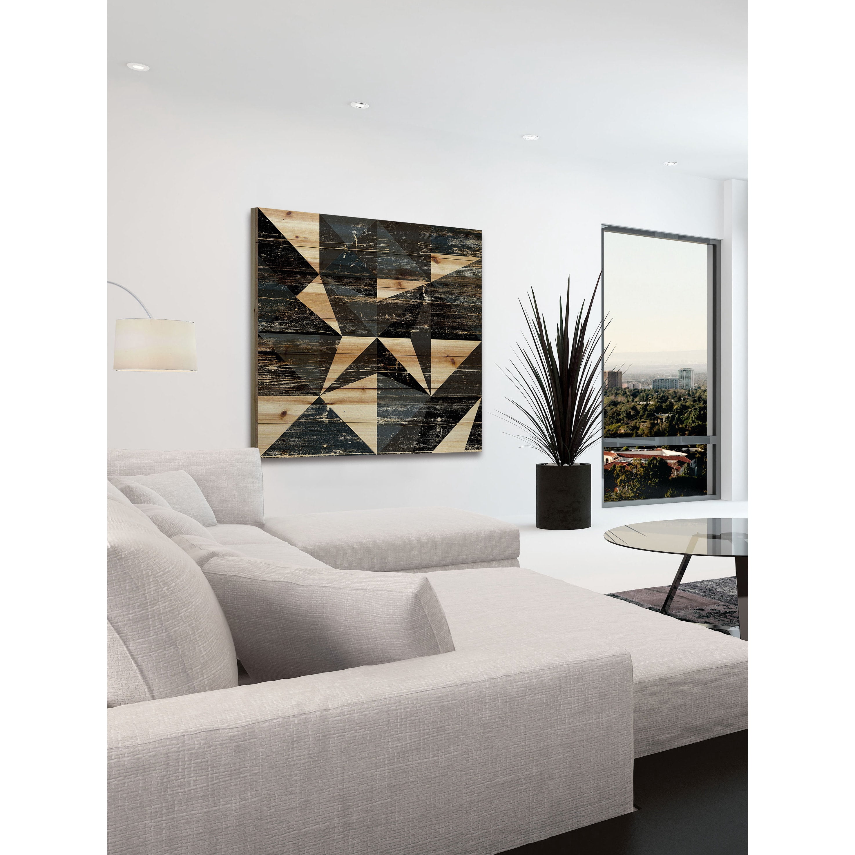 "Dimensional Star" Painting Print on Natural Pine Wood
