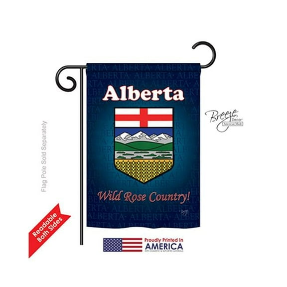 Breeze Decor 58166 Canada Provinces Alberta 2-Sided Impression Garden Flag - 13 x 18.5 in.