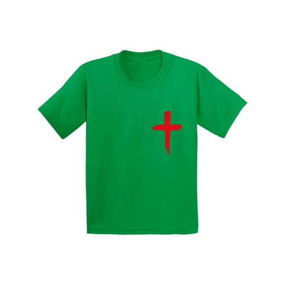 Awkward Styles Red Cross Youth Shirt Christian T Shirt for Boys Christian Cross Shirts for Girls Jesus T-Shirt for Children Christian Cross Gifts Jesus Clothing for Children Cross T-Shirt for Kids