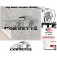 thumbnail image 1 of (CHE) Corvette C3 Side View DigiRods Cartoon Car Black Outline Sherpa Fleece, 1 of 3