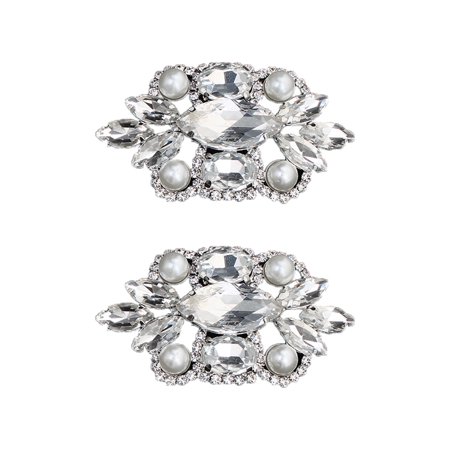 

AOOOWER Luxury Artificial Pearl Shoes Flower Wedding Fashion High Heels Decoration Bridal Metal Shoe Buckle Accessories