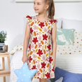 thumbnail image 4 of Fotbe fall laef Maple Vestido de Dormir para Niñas de 3 a 10 Años, Mangas Cortas, Estilo Princesa, Pijama Camisón con Mangas Voladas-XX-Large, 4 of 6