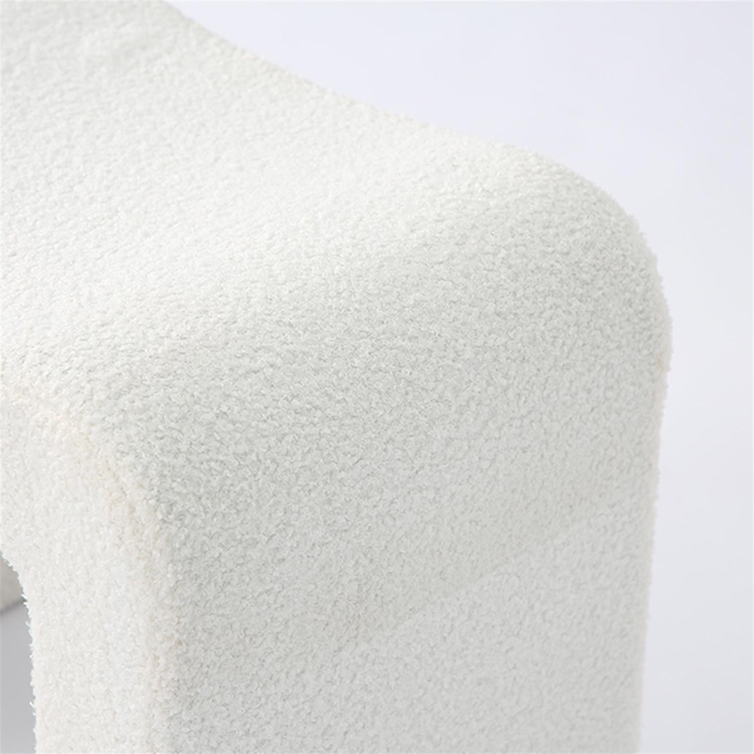 Demi Bonn Modern Vanity Stool, Fully Assembled Upholstered Ottoman Sofa Footrest for Living Room, Bedroom, Entryway and Office, White