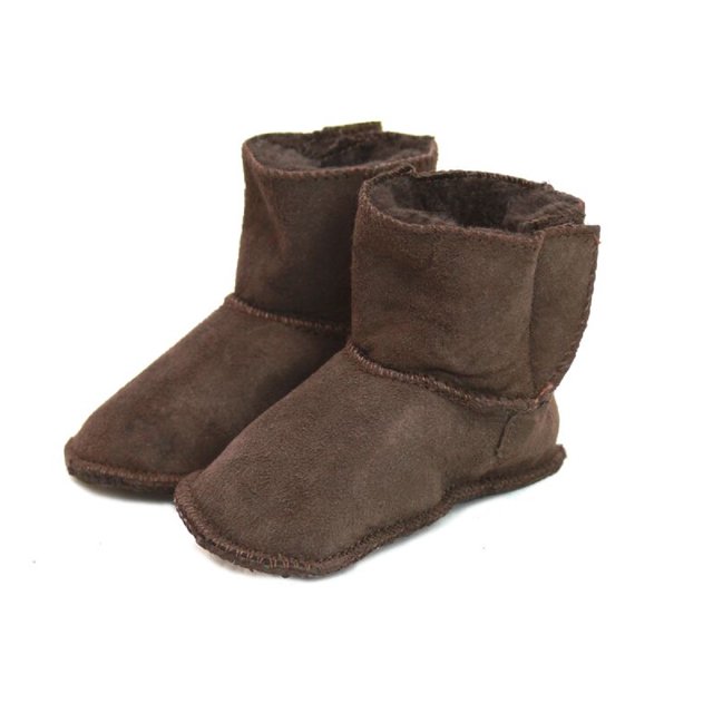 Eastern Counties Leather - Botas de piel de oveja y cierre con solapa para bebés (Chocolate)