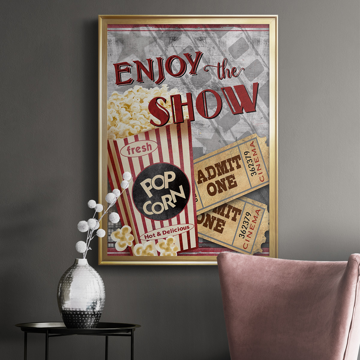 Movie Night I Premium Framed Print - Ready to Hang