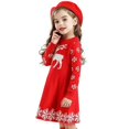 thumbnail image 4 of Filles Enfants Enfant Noël Elk Chandail Tricoté Hiver à Manches Longues Robe Chandail, 4 of 5