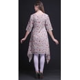 thumbnail image 4 of Bimba Kurti Asymétrique à Imprimé Floral Feuilles Violettes et Primevère pour Femmes Robe d'Été Indienne Tunique Très Grand, 4 of 6