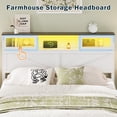 thumbnail image 6 of Queen Bed Frame with Headboard, Bed Frame Queen Size with Charging Station, LED Beds with 2 Storage Drawers, Wood Farmhouse Bedframe Queen-Size, Noise-Free and No Box Spring Needed, 6 of 9