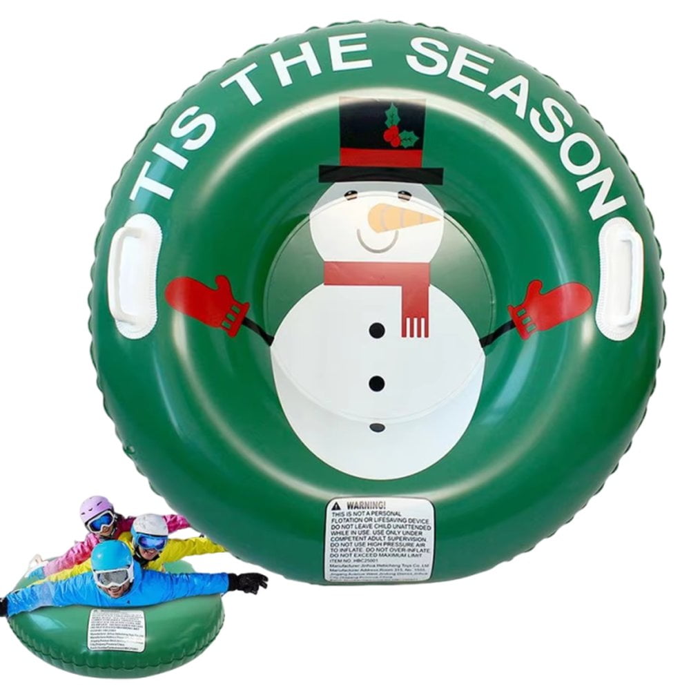 Snow Tube, Inflatable Snow Sled for Kids and Adult, Thickened Heavy Duty Hard Bottom Sleds for Snow, Winter Toys for Outdoor Sledding Snow Sports