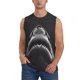 thumbnail image 1 of Fotbe Black And White Shark Men's Camiseta sin Mangas Estampada para Hombres, Playera Casual para Gimnasio, Entrenamiento, Playa-Large, 1 of 7