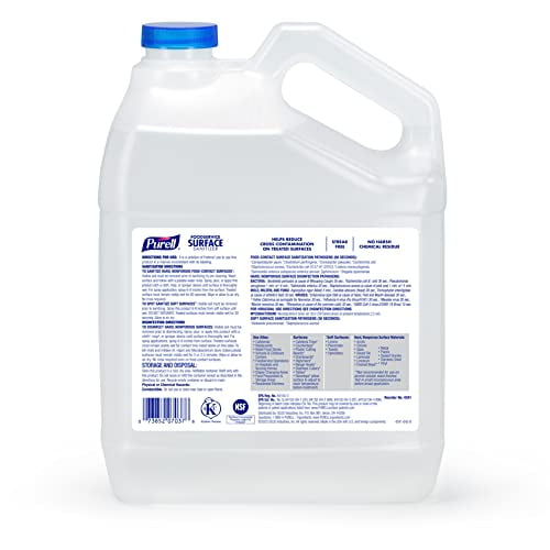 PURELL Foodservice Surface Sanitizer, Fragrance Free, 1 Gallon Surface Sanitizer Pour Bottle Refill (Pack of 4) - 4341-04