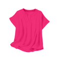 thumbnail image 3 of CUSTG Casual Shirts For Women Simple Summer Short Sleeve Shirts V Neck Solid Color Tunic Blouses Tee Classic Tops, 3 of 4