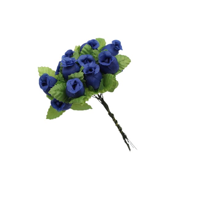 Bearachild Flores artificiales Rosa Mini ramo hogar boda regalo falso año nuevo fiesta decoración arreglo suministros Kits de decoración para fiestas Azul oscuro