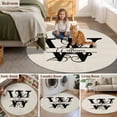 thumbnail image 5 of Round Rugs 6Ft, Letter W Round Area Rug Washable Indoor Throw Carpet, Monogram Words Soft Non Slip Circle Rug for Office Cabinet Home Decor Aesthetic, 5 of 8