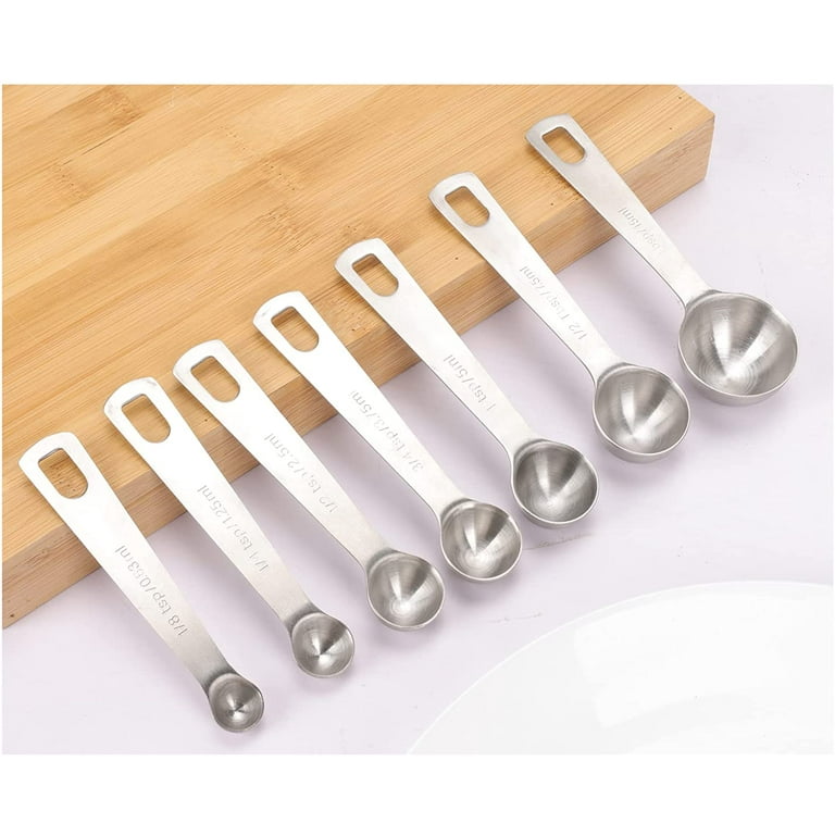 Stainless Steel Measuring Spoons Set For Dry Or Liquid - Fits In