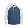 thumbnail image 6 of YOIAVAIOY Men's Quarter Zip Sweatshirts Waffle Knit Loose Fit Color Block Pullovers Stand Collar Sporty Casual Tops Navy S, 6 of 8