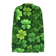thumbnail image 5 of St. Patrick's Day Sweatshirt for Women Striped Shamrock Graphic Quarter Zip Pullover Long Sleeve Loose Fit Soft Festive Holiday Clothes, 5 of 5