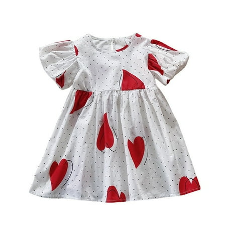 

Esho Kids Girls Casual Floral Polka Dot Dresses Toddler Girl Summer Party Tunic Dress Sundress 1-7T