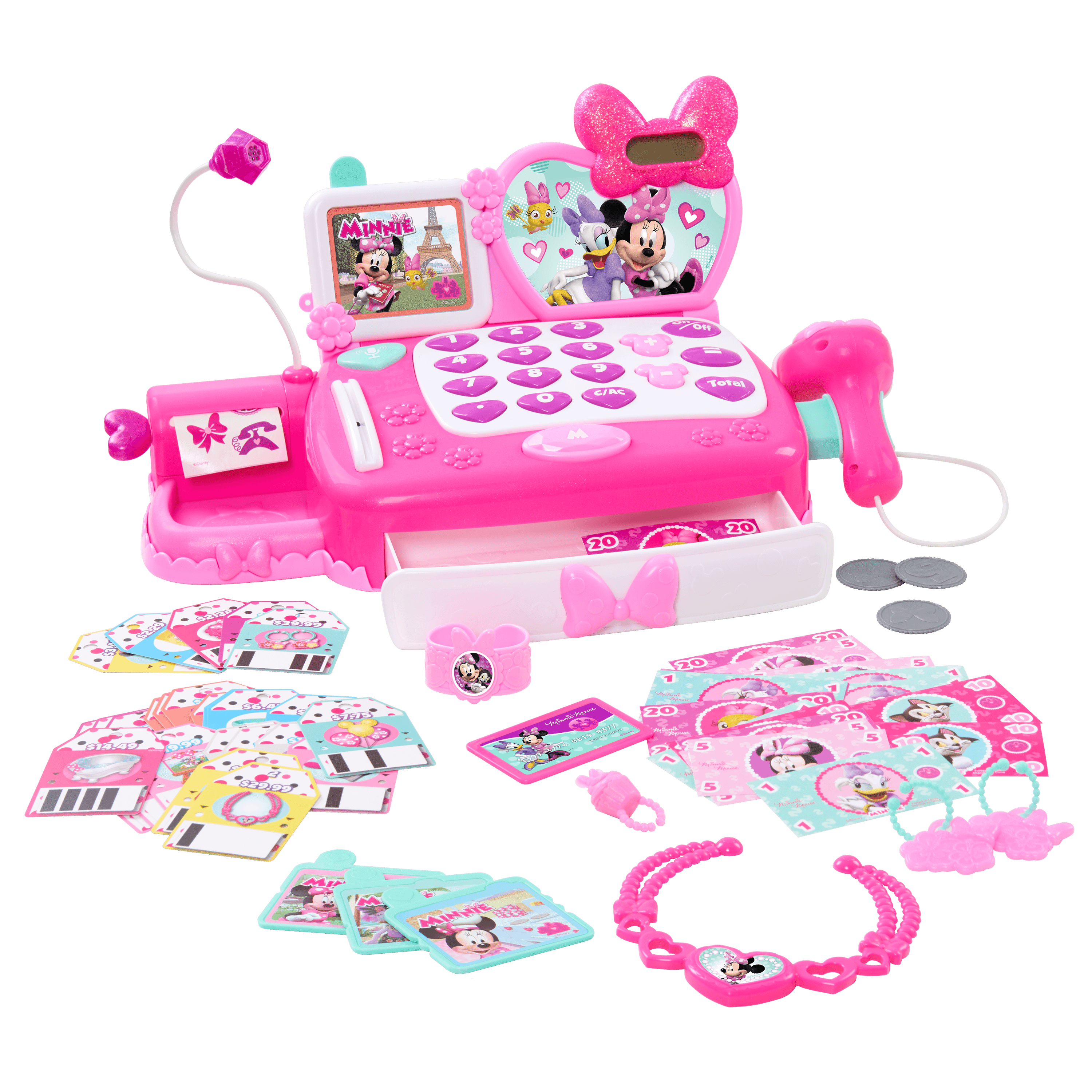 Minnie's Happy Helpers Shop N' Scan Talking Cash Register - Walmart.com - Walmart.com