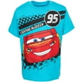 thumbnail image 3 of Disney Pixar Cars Lightning McQueen Toddler Boys T-Shirt Mesh Shorts Blue / Black 2T, 3 of 5