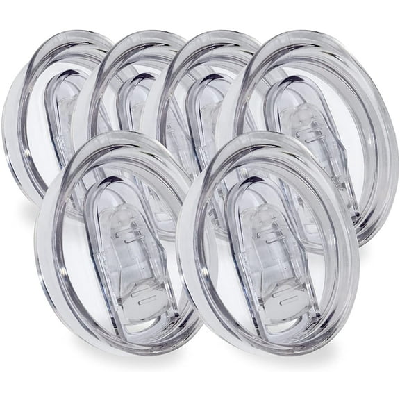 12oz Wine Tumbler Replacement Lids 6 Pack,Spill Proof Splash Resistant Silicone Sliding Covers,Straw Friendly, BPA Free.Inner Diameter:2.8''2.8''